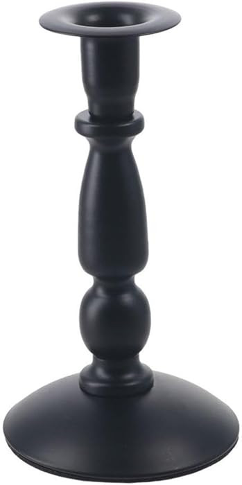 7Inch Matte Black Skinny Taper Candle Holder Iron Slim Candle Stand for 7/8" Candles Elegant Tabl... | Amazon (US)