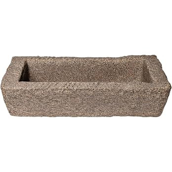 PolyRock Medium Trough Planter 1 Pack – Self Watering Outdoor Planter Box, Lightweight Stone Lo... | Amazon (US)
