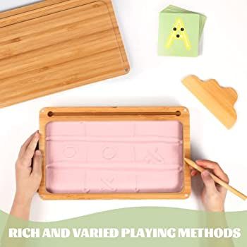 Sand Tray for Classroom Montessori Sand Tray with Lid Wooden Sand Trays for Kids Writing Letters ... | Amazon (US)