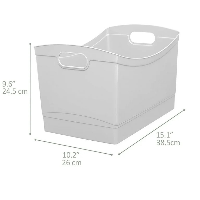 Mainstays Clear Utility Storage Organizer Bin with Built-In Handles, 15.3" x 10.4" x 9.8" | Walmart (US)