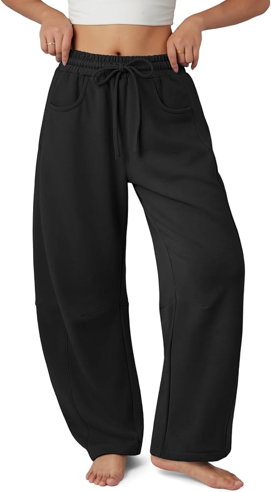 ATHMILE Barrel Sweatpants Women Fall Fashion Wide Leg Pants 2025 Baggy Lounge Comfy Flowy Sweat P... | Amazon (US)