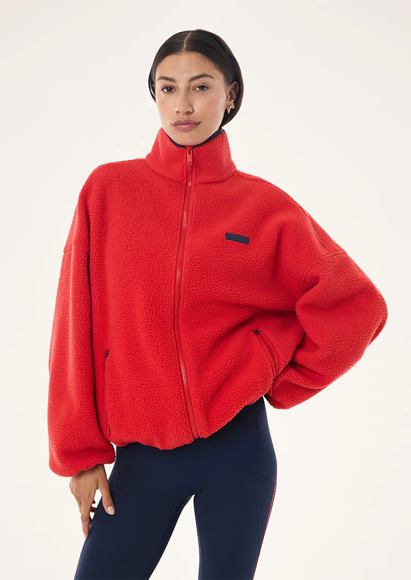 ROTATE SHERPA JACKET IN COLLEGE RED & DARK NAVY | P.E Nation AU