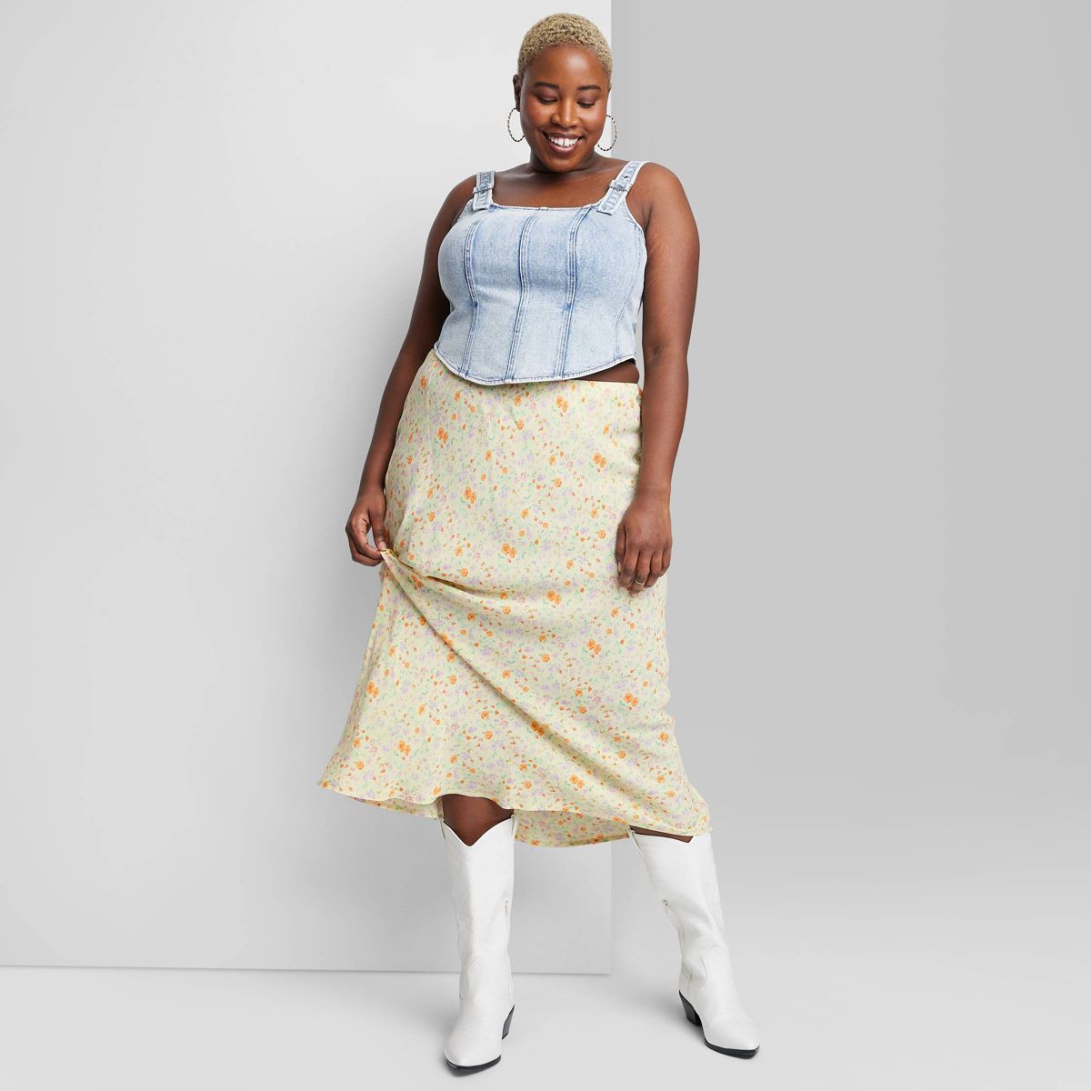 Women's Maxi Skirt - Wild Fable™ Light Yellow Floral XXL | Target