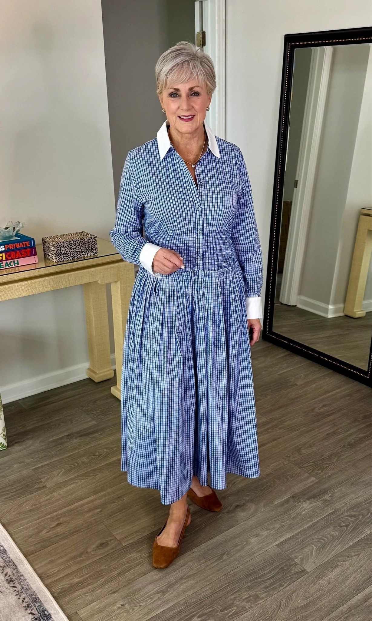 Gingham Shirtdress 💙

#LTKootd #LTKSeasonal #LTKOver40