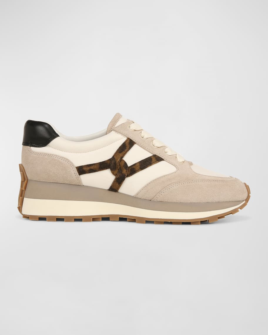 Veronica Beard Valentina Mixed Leather Retro Sneakers | Neiman Marcus