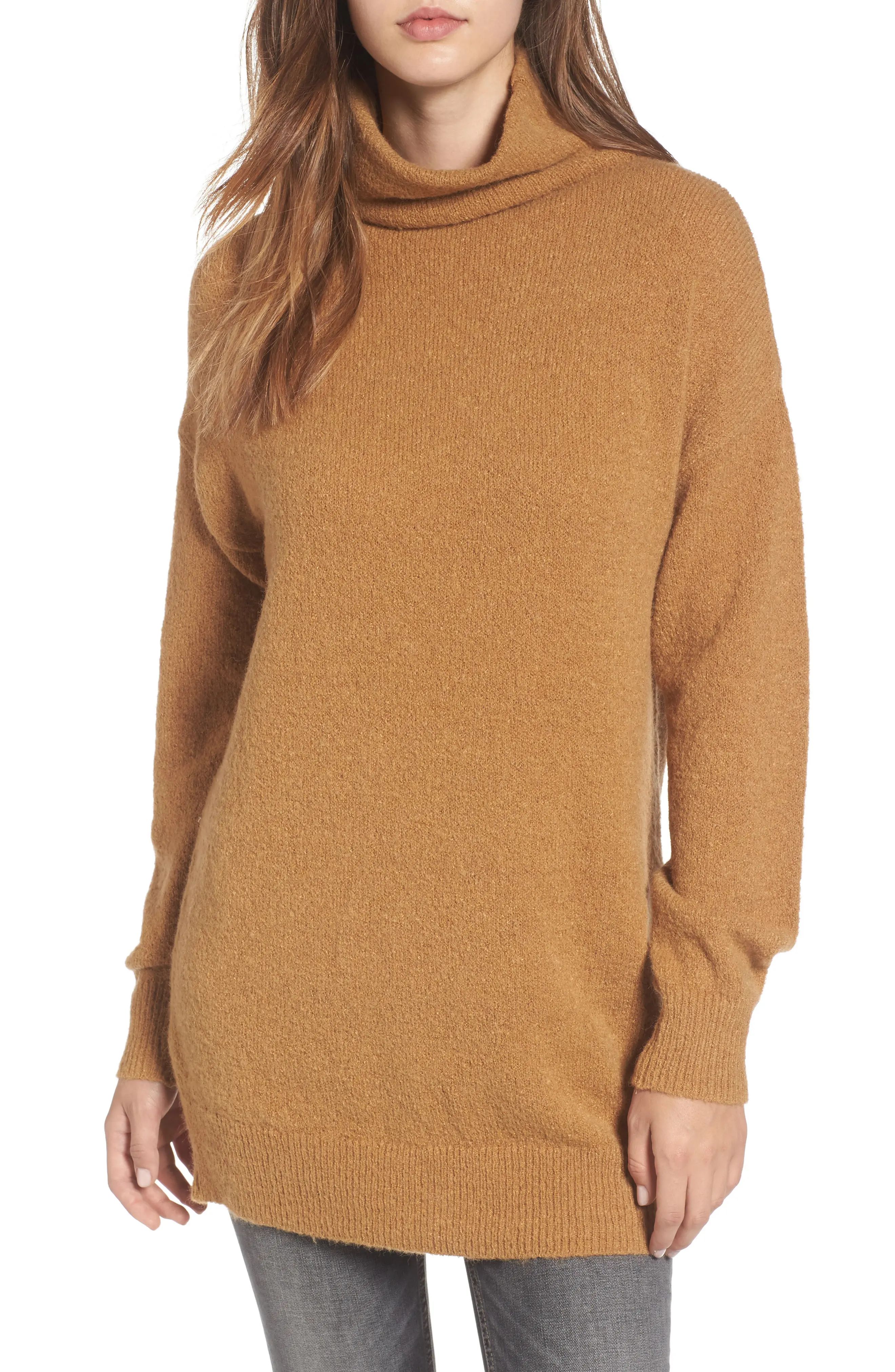 Bouclé Turtleneck Tunic Sweater | Nordstrom