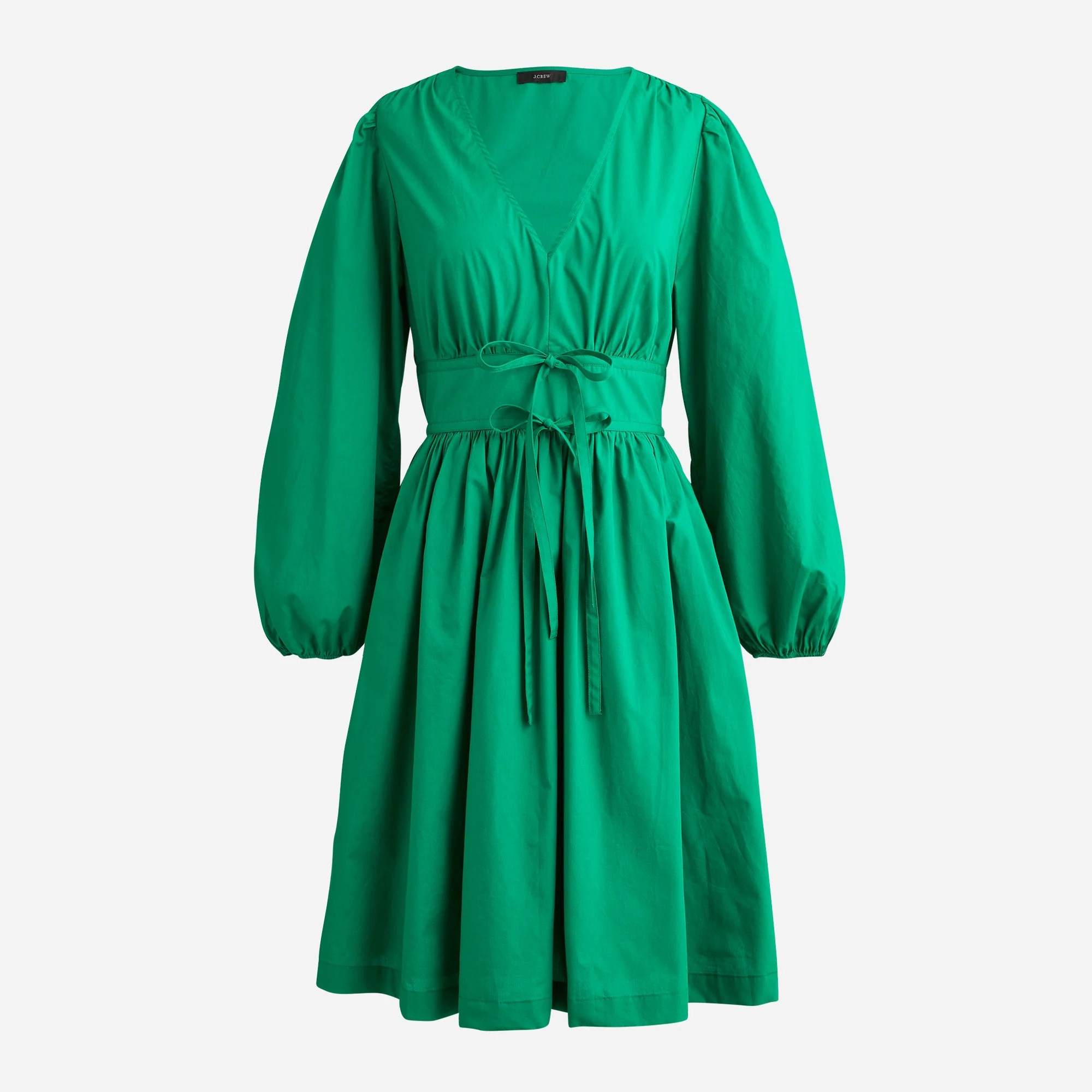 V-neck cotton poplin mini dress | J. Crew US