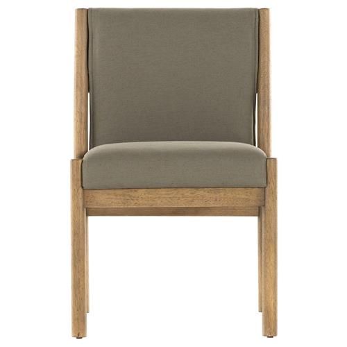Daisy Rustic Lodge Olive Green Performance Wood Dining Side Chair | Kathy Kuo Home