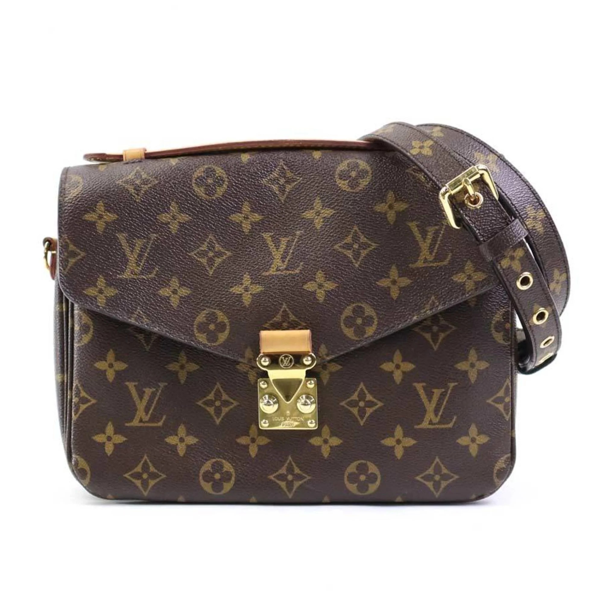 Pre-Owned LOUIS VUITTON Handbag Crossbody Shoulder Bag Monogram Pochette Metis MM Canvas Brown Go... | Walmart (US)