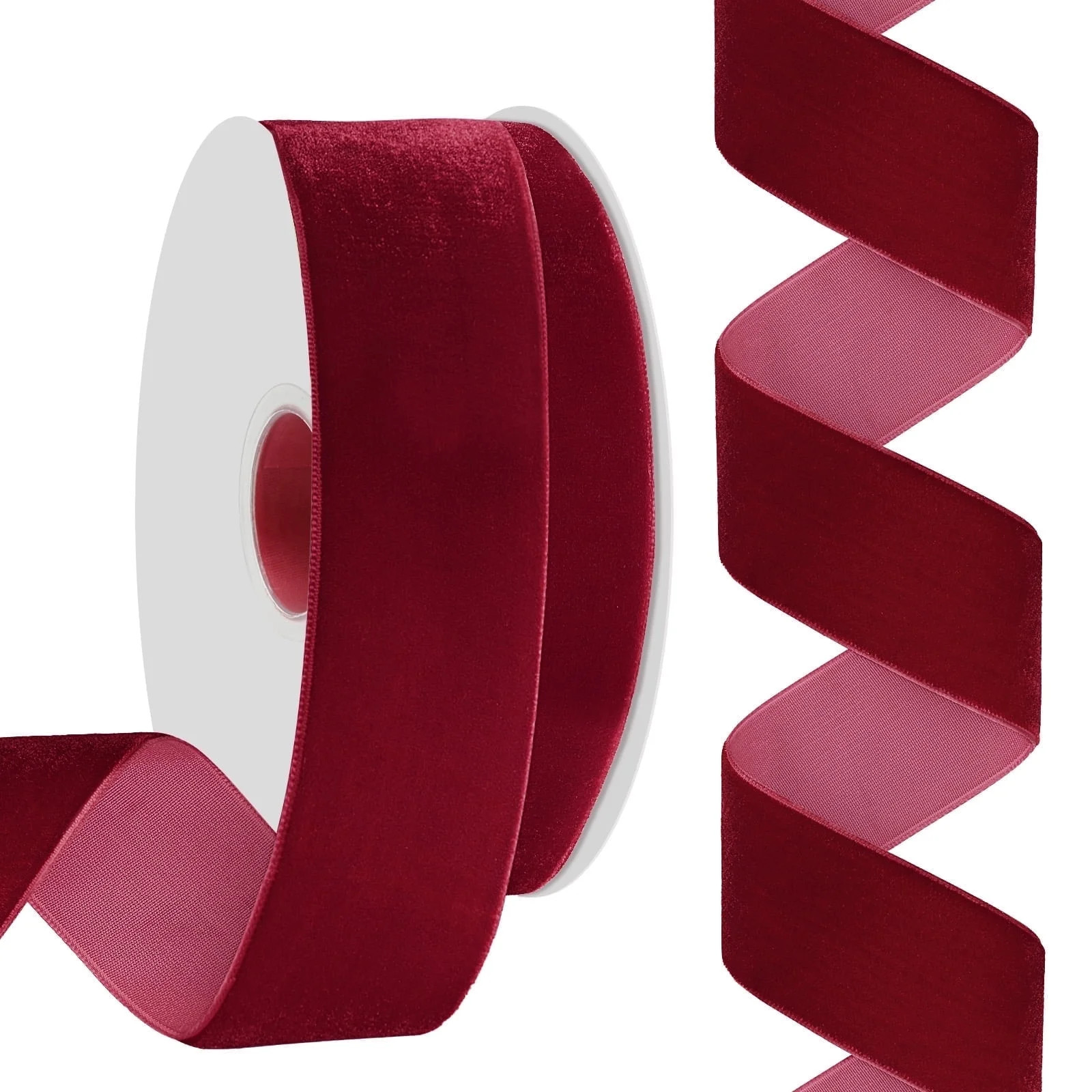 1.5 Inch Velvet Ribbon, 20 Yards Single Face Thin Ribbon burgundy | Walmart (US)