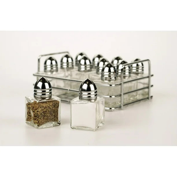 Mini Glass S and P Shakers with Rack, Set of 12 | Walmart (US)
