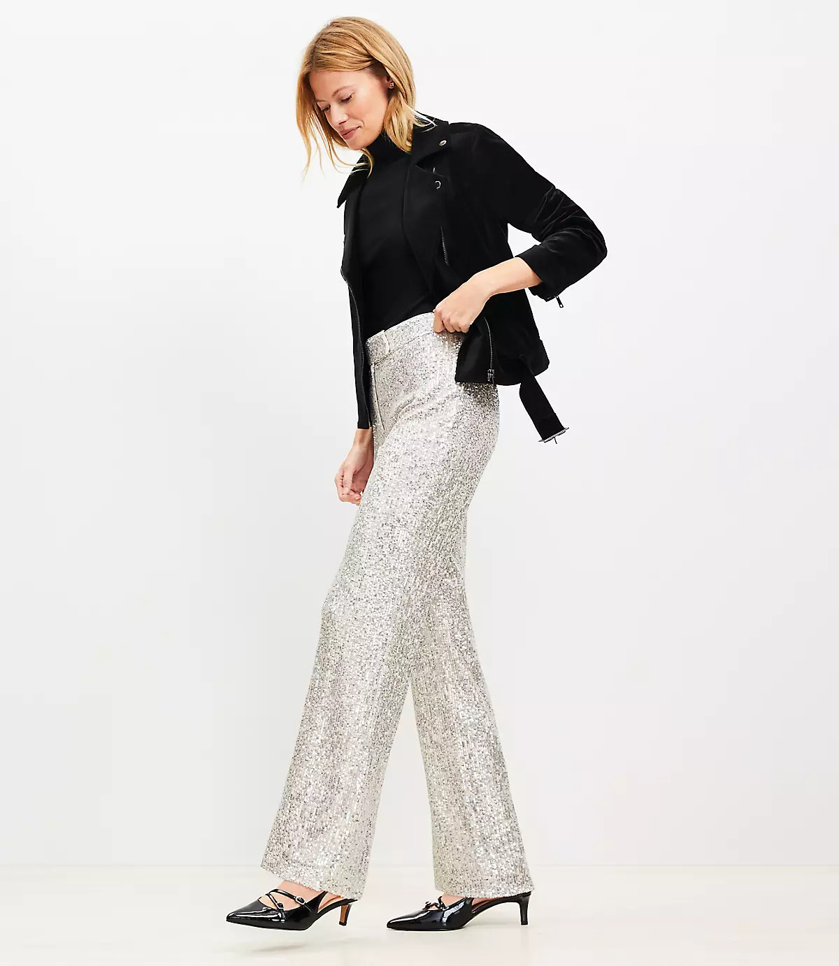 Sequin Straight Pants | LOFT