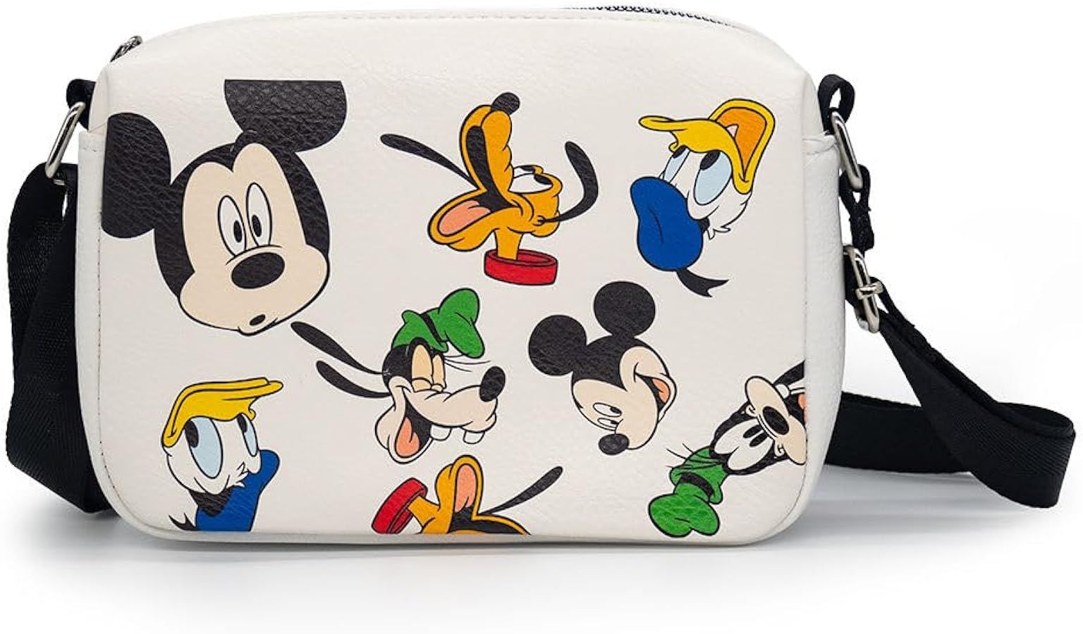 Disney Bag, Cross Body, Rectangle, Disney Mickey and Friends Fab Four Expressions All Over, White... | Amazon (US)