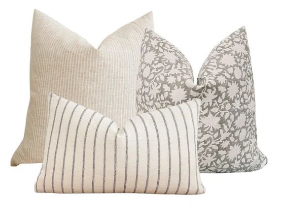 Romy Pillow Combo  Set of Three Pillows  Spring Pillow Set  - Etsy | Etsy (US)