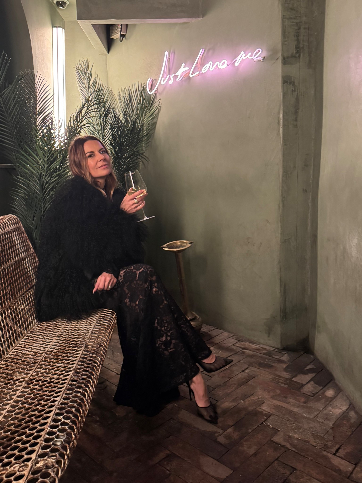 I’m wearing Small in the jacket and Small in the lace dress from Club London and lace skirt will do same effect and you can wear a black turtleneck, bodysuit or blouse with the lace skirt 