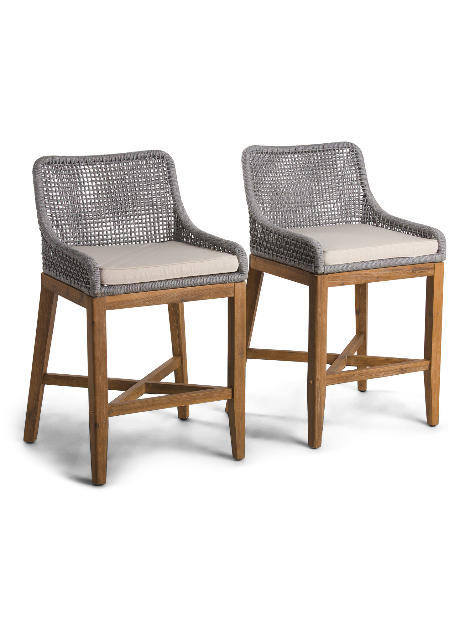 Set Of 2 Woven Rope Counter Stools | TJ Maxx