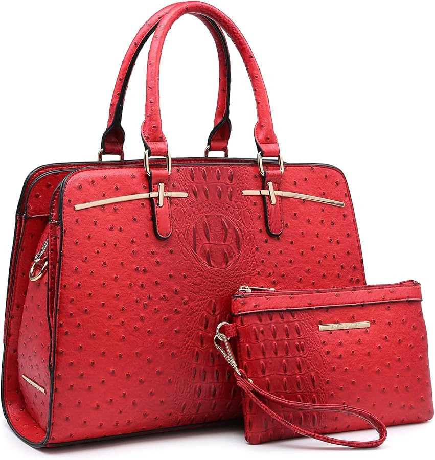 Women Handbag Wallet Tote Bag Shoulder Bag Hobo Bag Top Handle Satchel Purse Set 2pcs w/ 3 Compar... | Amazon (US)