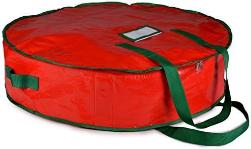 Christmas Wreath Storage Bag - 30" X 7" - Durable Tarp Material, Zippered, Reinforced Handle and ... | Amazon (US)