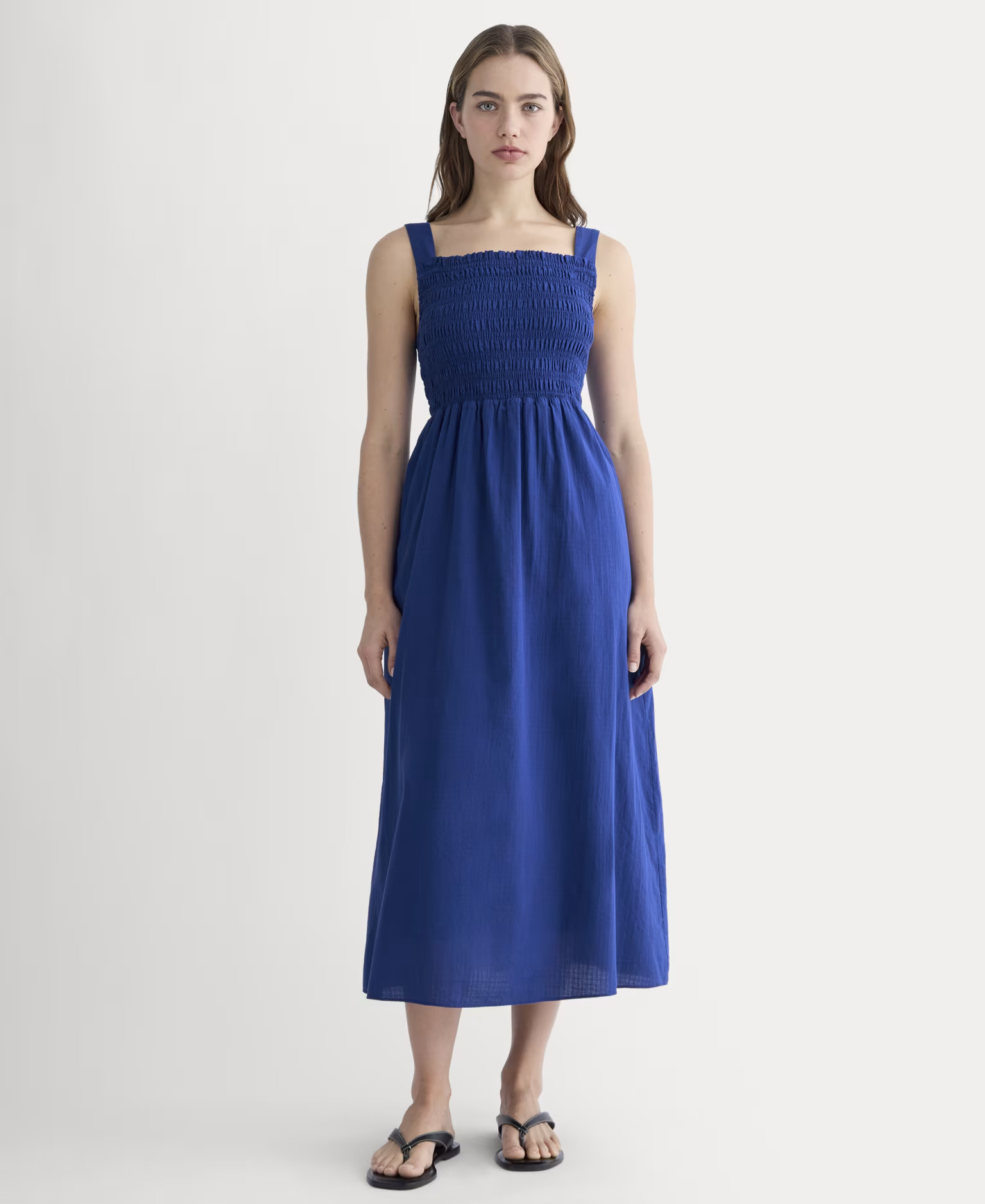 Women's Gauze Smock Dress by Everlane in Mazarine Blue, Size XL | Everlane