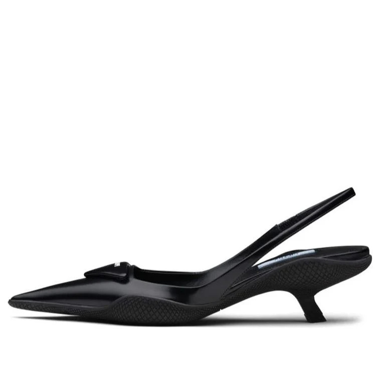 (WMNS) PRADA 30mm Sling-Back Pumps Brushed Leather 'Black' 1I565M_055_F0002_F_A045 | KICKS CREW