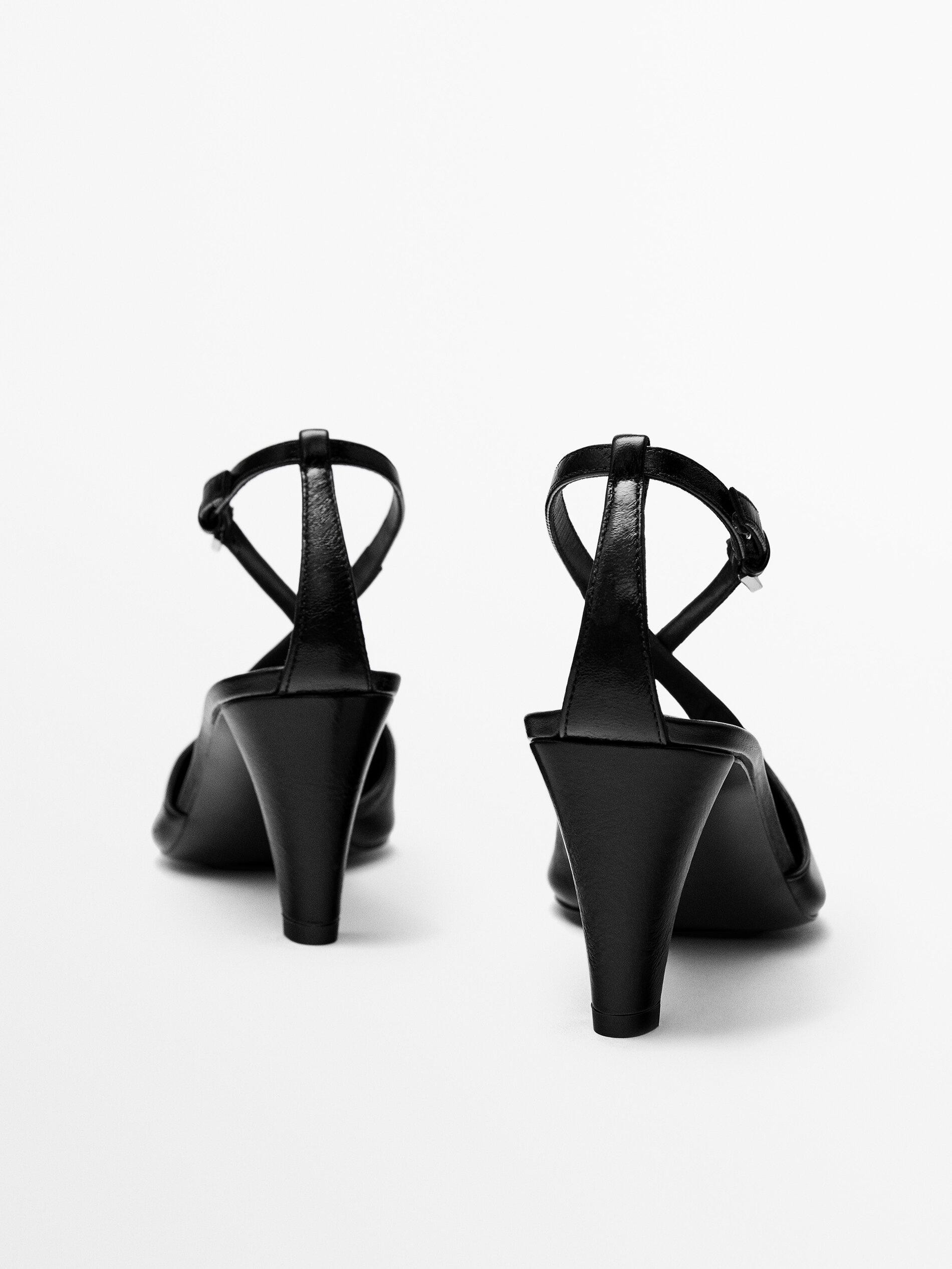 High-heel shoes with criss-cross straps | Massimo Dutti US