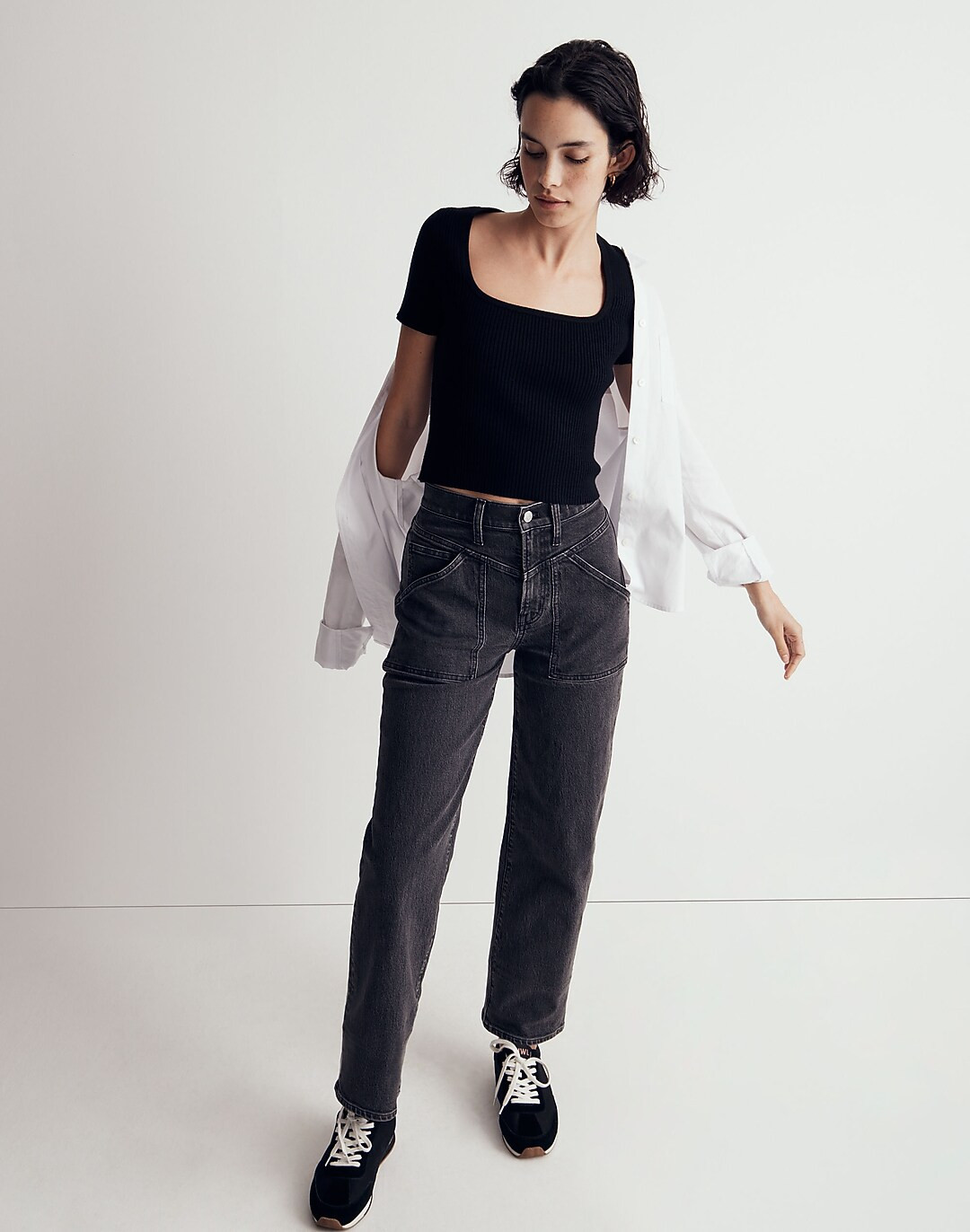 Square-Neck Crop Sweater Tee | Madewell