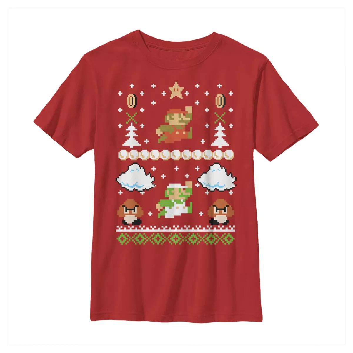 Boy's Nintendo Ugly Christmas Super Mario T-Shirt | Target