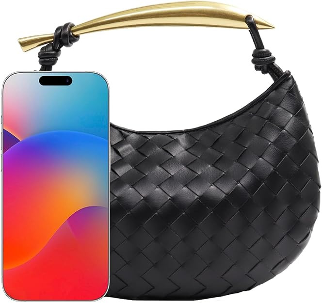 Woven Leather Dumpling Bag Dinner Handbag For Women Purse Hobo Bag Knotted Evening Bag Shoulder B... | Amazon (US)