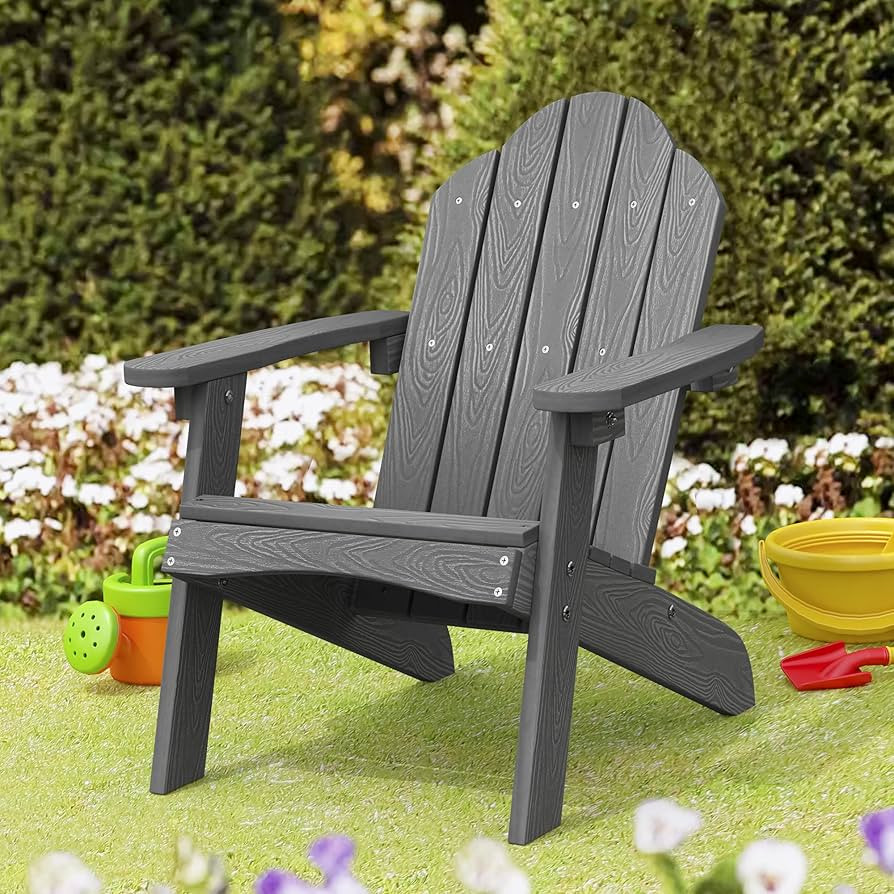 LUE BONA Kids Adirondack Chair, Gray Poly Lumber Plastic Adirondack Chair, Toddler Adirondack Cha... | Amazon (US)