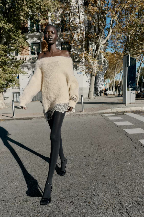 COMBINATION LACE KNIT JUMPER | Zara US