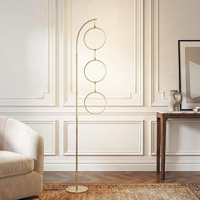 Brightech Nova 74 in. Antique Brass Industrial 3-Light LED Energy Efficient Floor Lamp with Built... | Amazon (US)