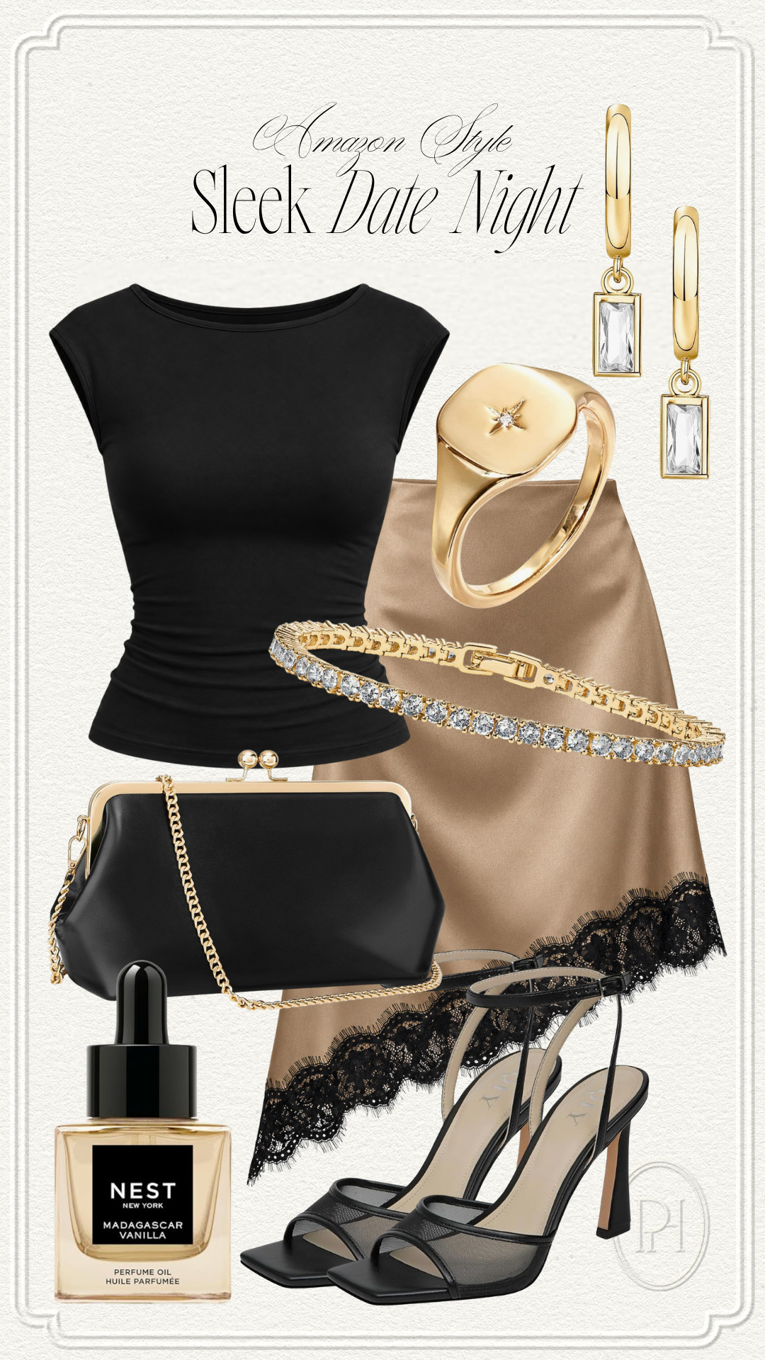 Super sleek finds for your fall date nights!

Amazon fashion, Amazon style, fall fashion, fall style, fall looks, fall outfit, date night outfit, date night look, black top, satin skirt, asymmetrical skirt, lace hem skirt, black shoes, open toe shoes, high heel sandals, women's fragrance, perfume, black handbag, gold earrings, gold ring, tennis bracelet 

 #LTKgrwm #LTKootd #LTKTall