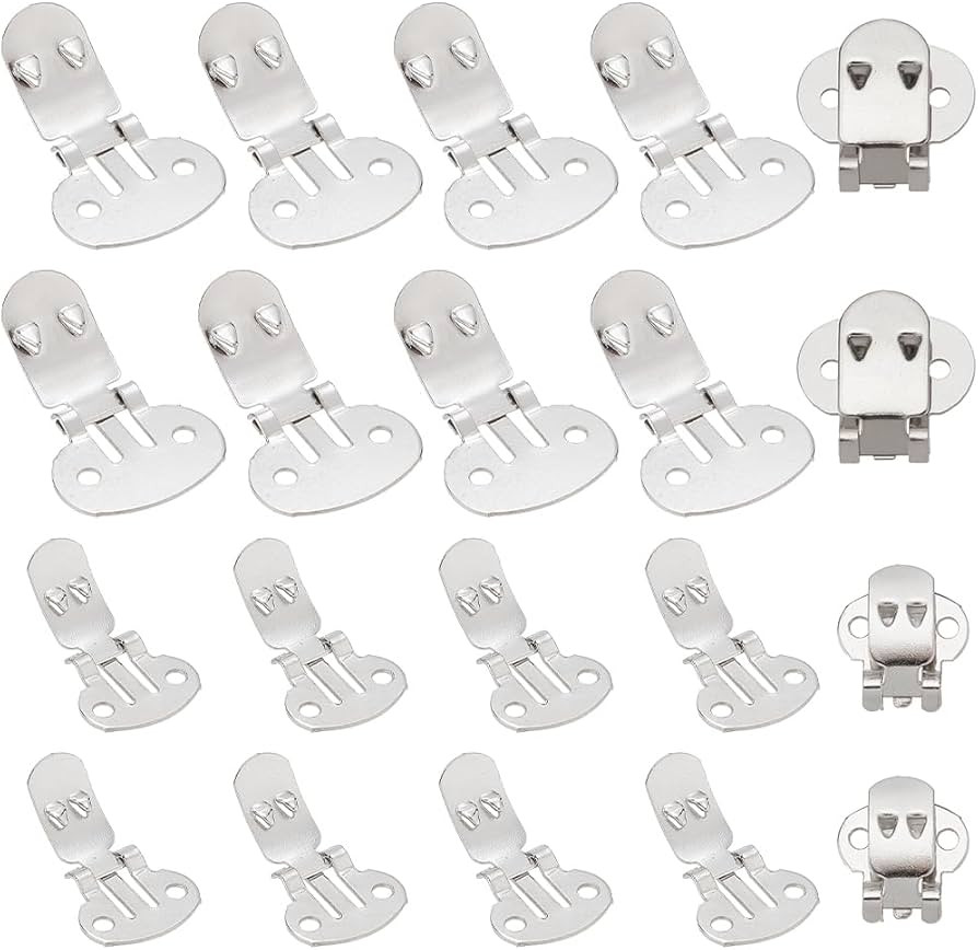 PH PandaHall 50pcs Flat Blank Shoe Clips 25~31mm Shoe Clips Stainless Steel Clamps Industrial Bla... | Amazon (US)