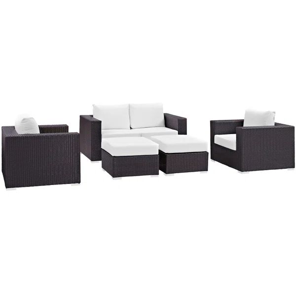 Brentwood 5 Piece Rattan Sofa Seating Group with Cushions | Wayfair Professional