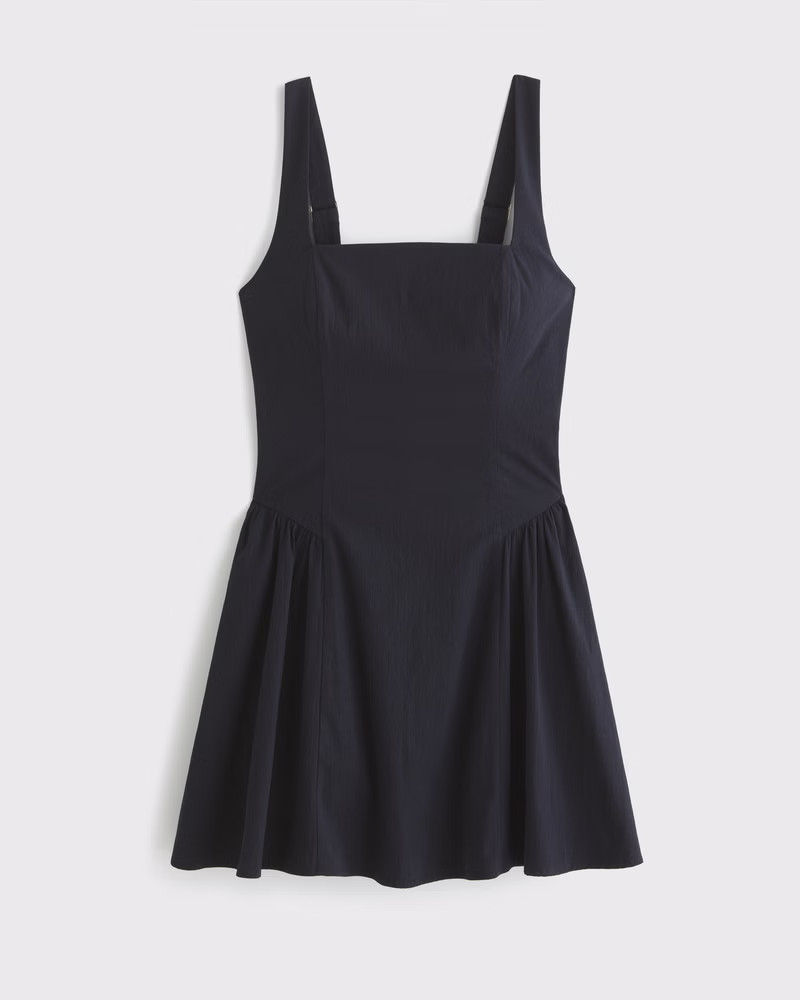 Dipped-Waist Stretch Mini Dress | Abercrombie & Fitch (US)