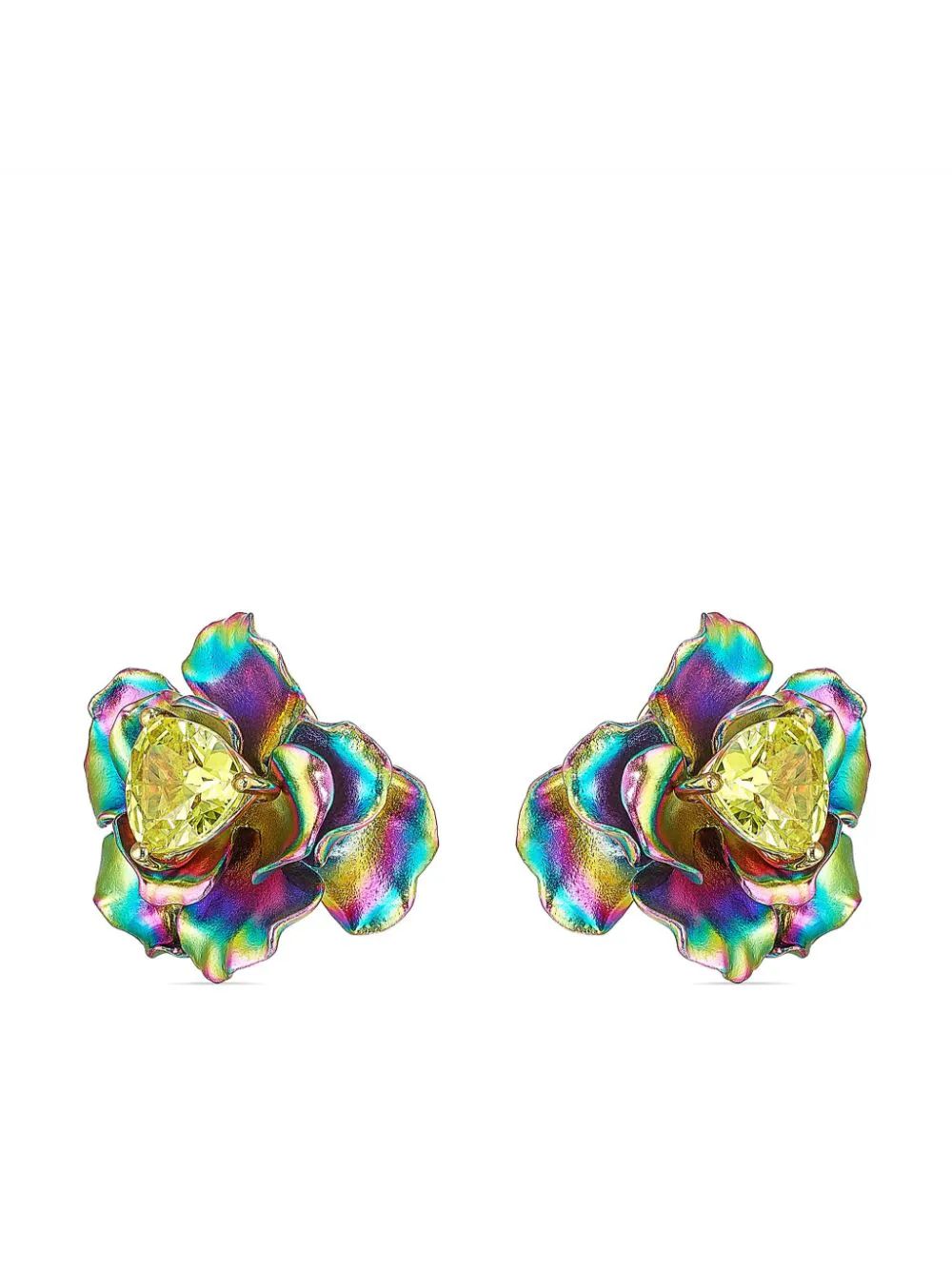 Anabela Chan 18kt Yellow Gold Vermeil Rainbow Bloom Quartz Earrings - Farfetch | Farfetch Global