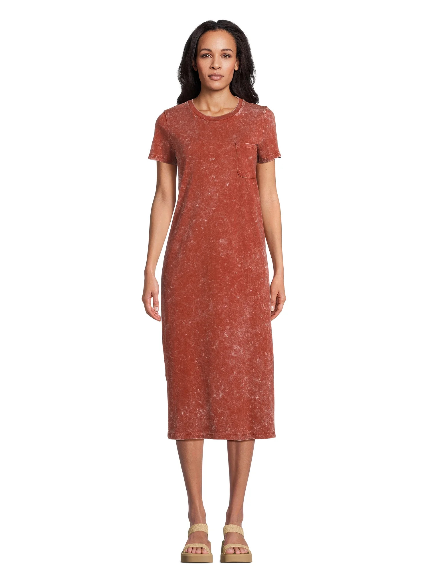 Time and Tru Women's T-Shirt Midi Dress, Sizes XS-XXXL | Walmart (US)