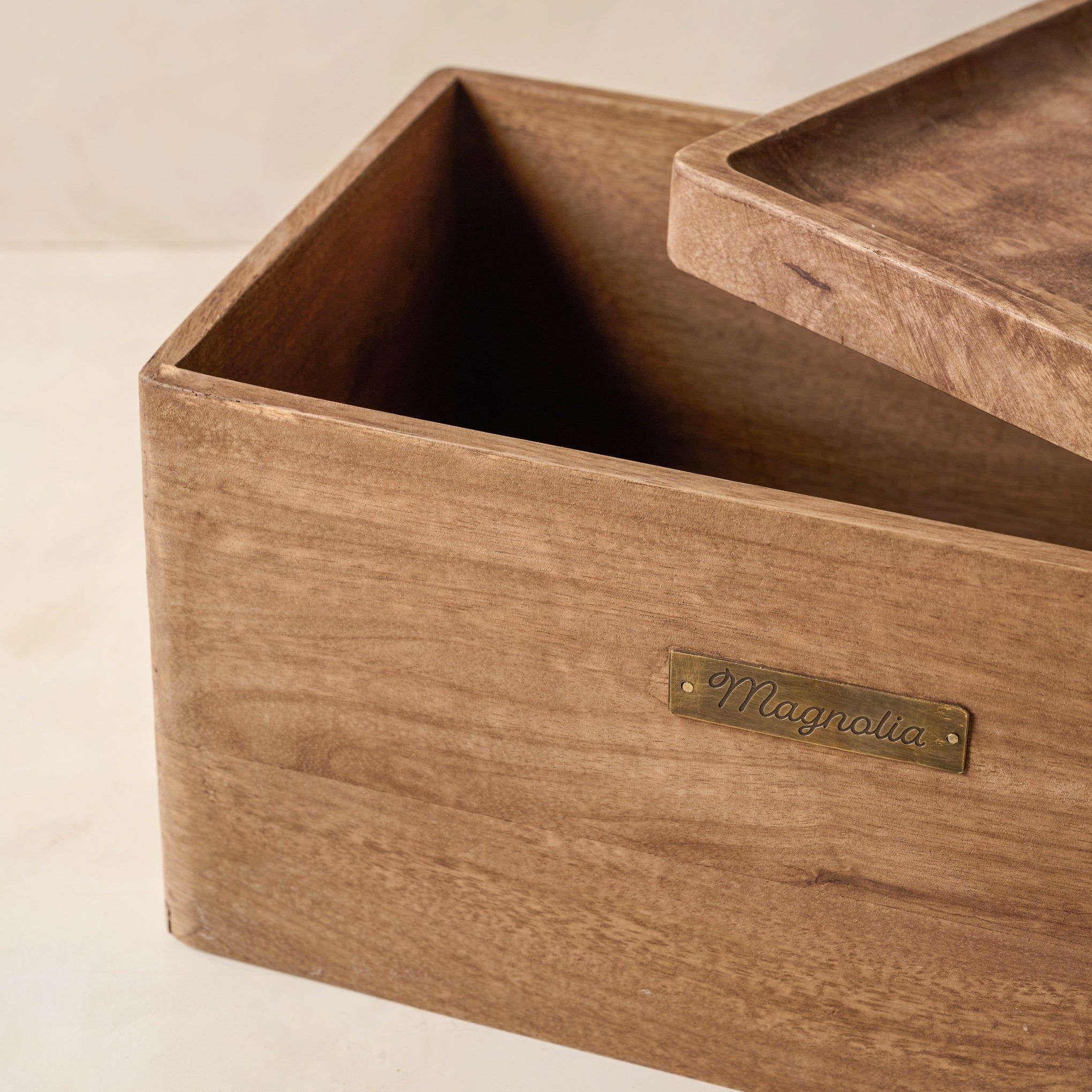 Magnolia Antiqued Wood Storage Box | Magnolia