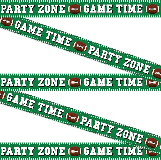 Football Party Banner | (2 Pcs) 8” Inch Tall X 25’ Feet Long | Football Banner Tape Decoratio... | Amazon (US)