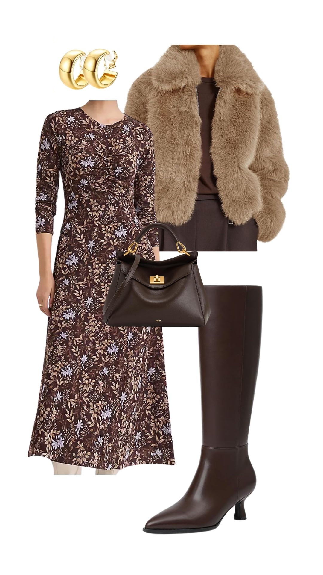 Serving up a chic Thanksgiving outfit that feels equal parts cozy, elevated, and timeless. This brown floral midi dress pairs beautifully with a plush faux-fur jacket for that soft, layered texture I love—very Studio McGee meets holiday hosting. The structured leather top-handle bag, classic gold hoops, and sleek knee-high brown boots add that rich, polished finish that instantly elevates the whole look.
Whether you’re hosting, traveling, or cozying up with family, this is the perfect fall holiday outfit that’s feminine, warm, and effortlessly put together. 🍂🕯️


#ThanksgivingOutfit #FallDressInspo #HolidayStyle2025 #ChicAndCozy #AutumnFashion #ElevatedBasics #FallOutfitIdeas #NeutralStyle #ClassicFallLook #StyleForTheSeason

#LTKSaleAlert #LTKHoliday #LTKPetite