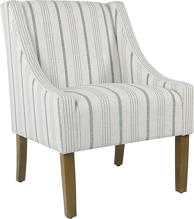 HomePop Modern Swoop Arm Accent Chair, Blue Stripes | Amazon (US)