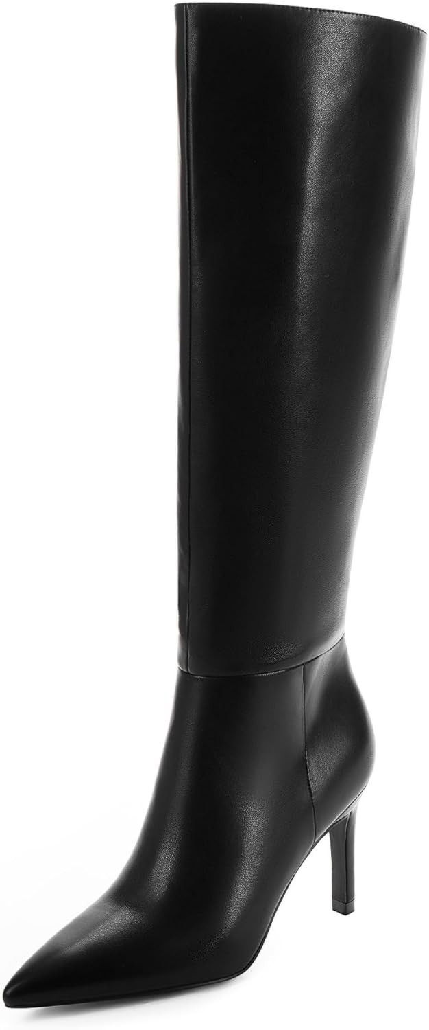 Easyfox Knee High Boots Women Pointed Toe Tall Boots 3 In Stiletto High Heel Long Boots Side Zipp... | Amazon (US)