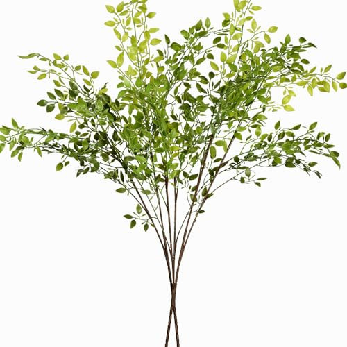 SLanC Stems Faux Branches for Vase 2PCS 43.3 inch Nandina Greenery Artificial Stems for Vase Leaf for Home Shop Garden Décor (2) | Amazon (US)