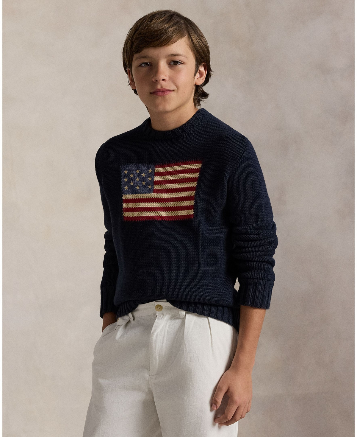 Polo Ralph Lauren Big Boys The Iconic Flag Sweater - Hunter navy | Macy's