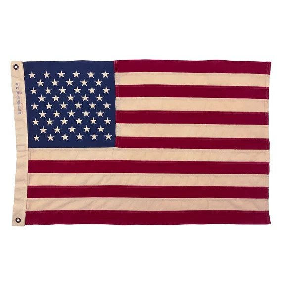 Small Vintage Cotton Embroidered American Flag - Etsy | Etsy (US)