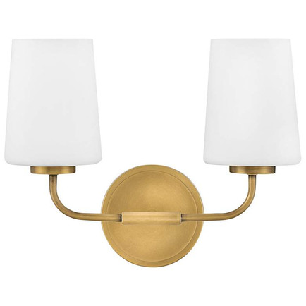 Lark-Kline Heritage Brass 2-Light Vanity Sconce Unlacquered Brass Bathroom Sconces