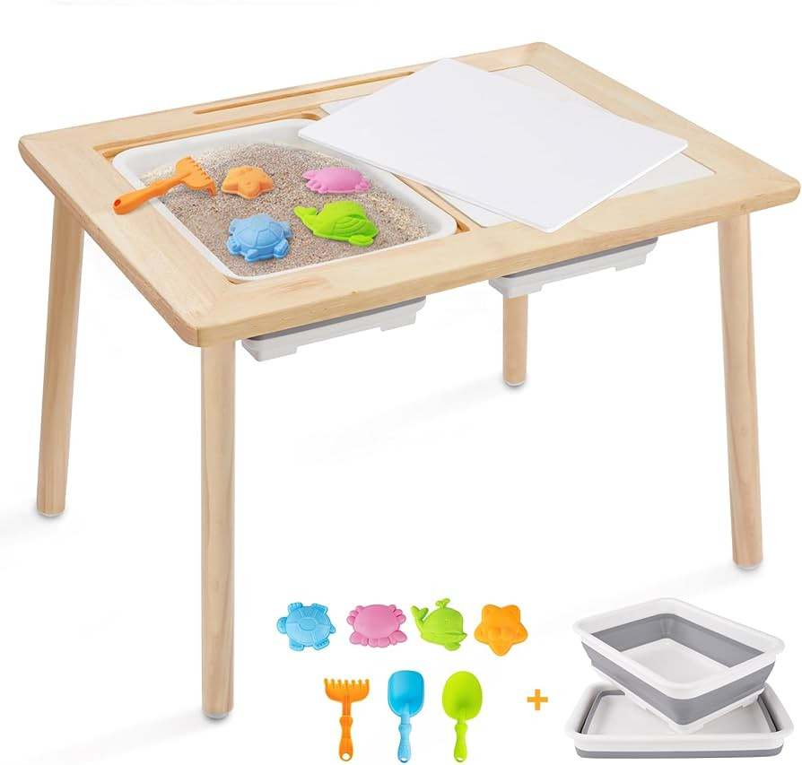 Kids Table for Play Study Dining, Upgrade Sensory Table for Toddlers, Indoor Outdoor Play Sand Ac... | Amazon (US)