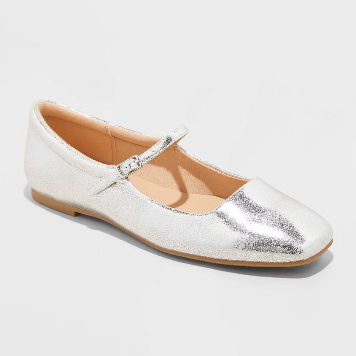 Women's Elsa Mary Jane Ballet Flats - Wild Fable™ Silver 8.5 | Target