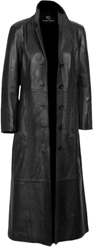 Women’s Long Leather Trench Coat – Women’s Duster Full Body Leather Long Coat – Genuine L... | Amazon (US)