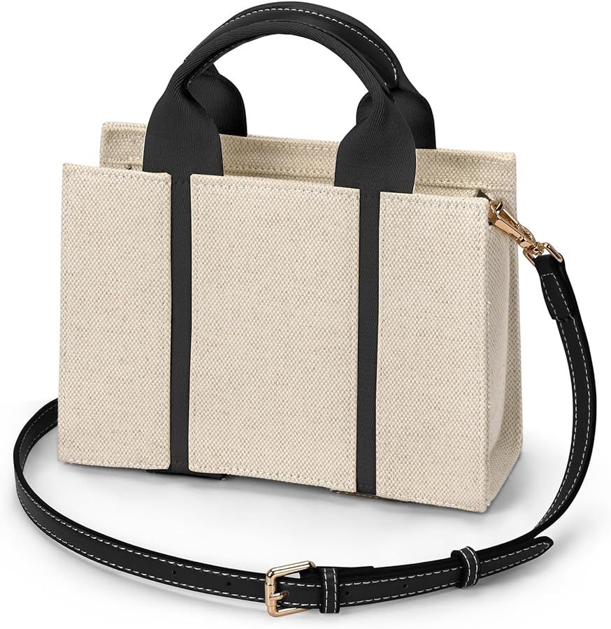 Women's Crossbody Handbags, Crossbody Purse for Women, Mini Top Handle Crossbody Bag Cute Canvas ... | Amazon (US)